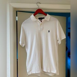 Ralph Lauren Polo Shirt - White - Custom Fit - Large Men’s